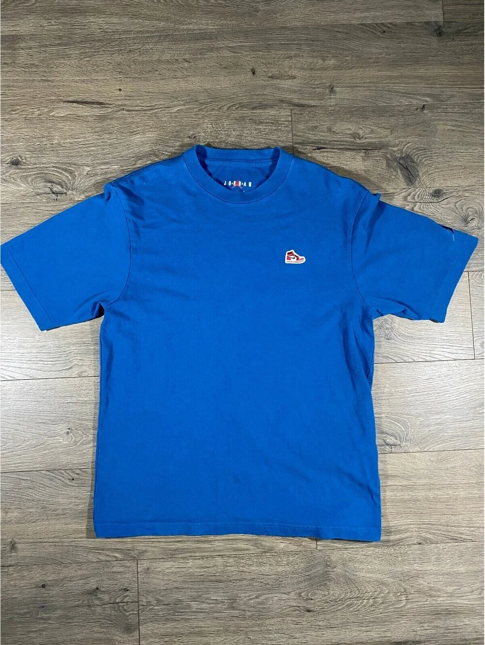 Jordan Air Jordan 1 AJ1 Sneaker Patch T Shirt Mens S Blue Jumpman Embroidered Te
